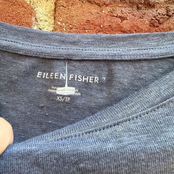 Eileen Fisher $118 Organic Linen Jersey Short Sleeve Crew Neck Tee T-Shirt XS - Picture 5 of 9